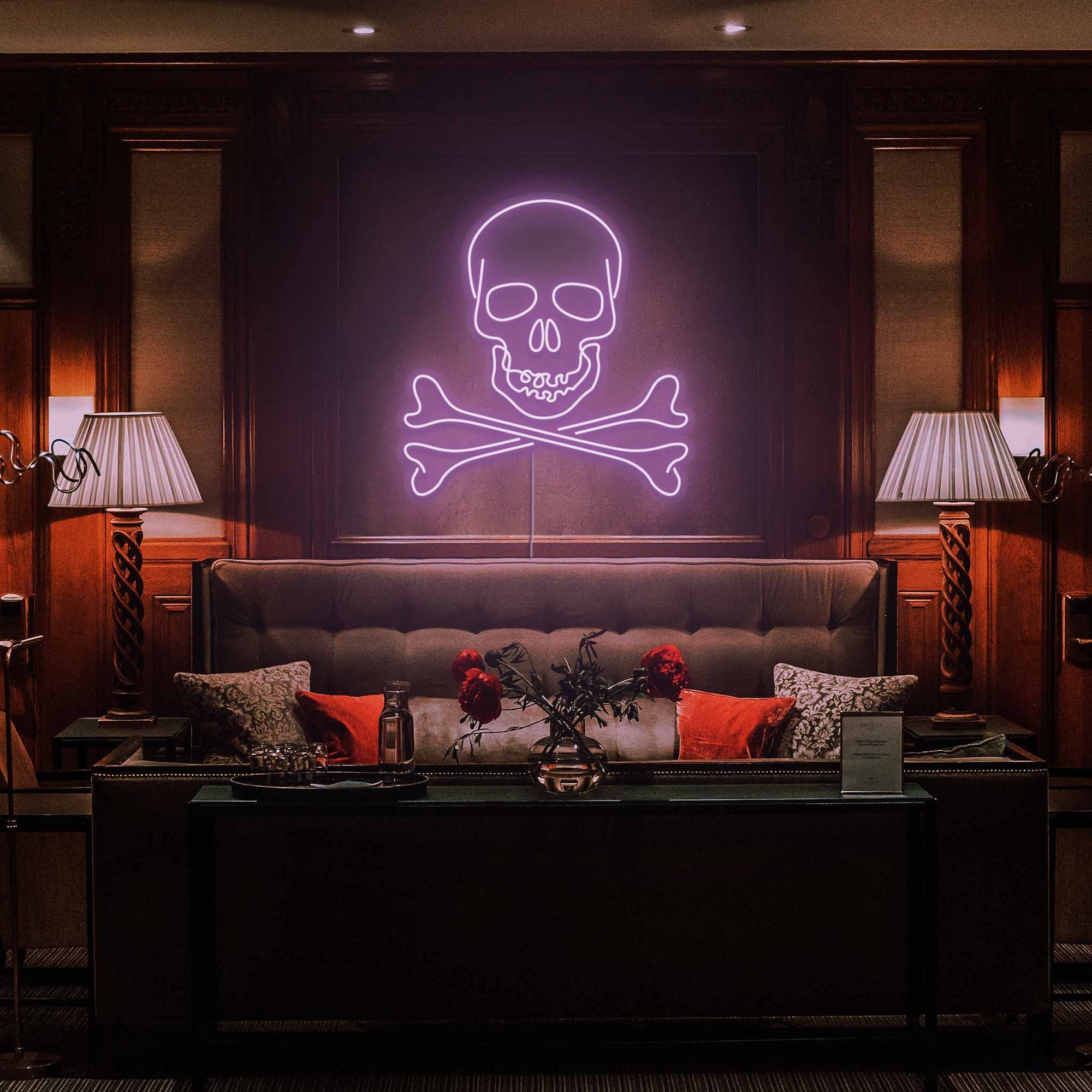 Skull Bones Neon Sign
