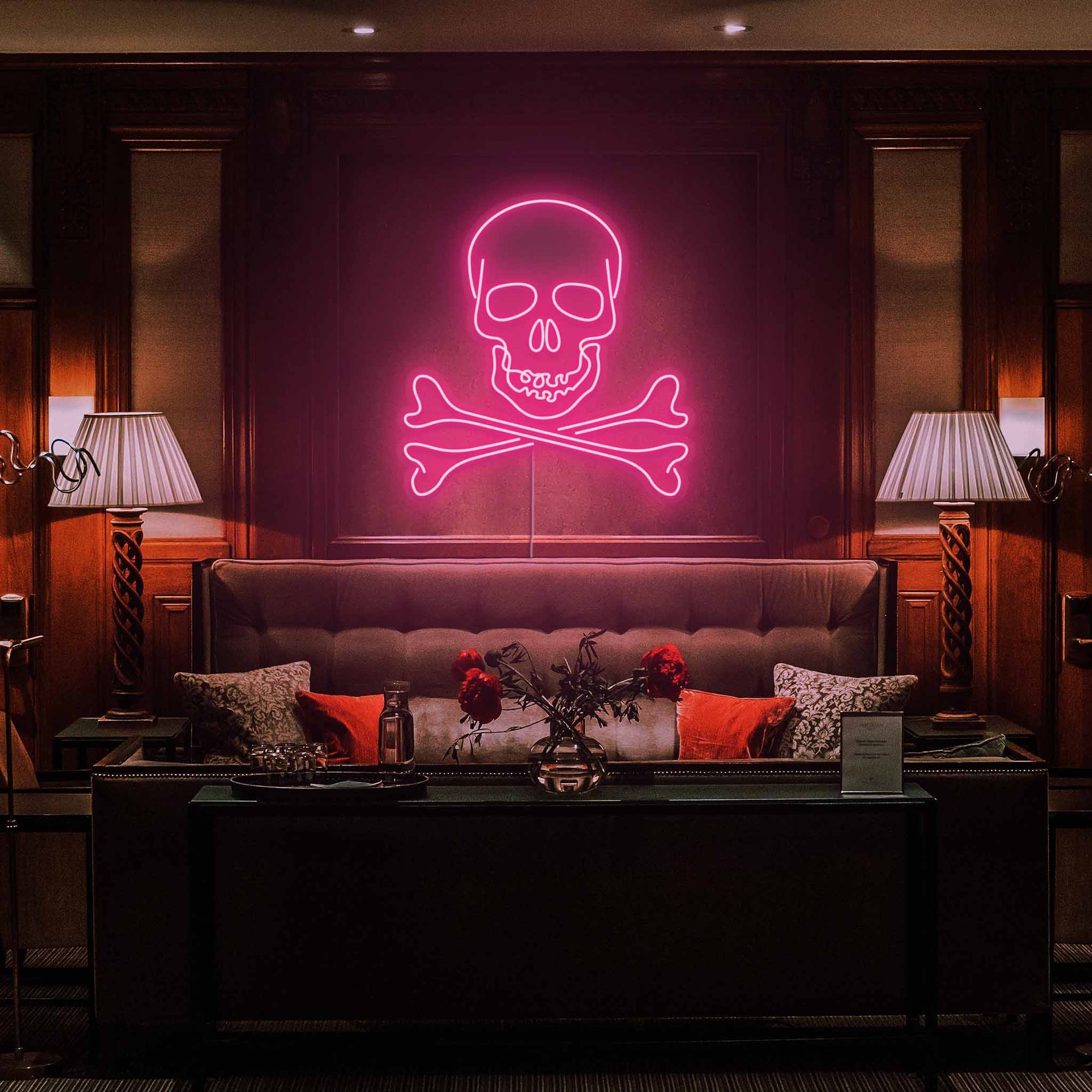 Skull Bones Neon Sign