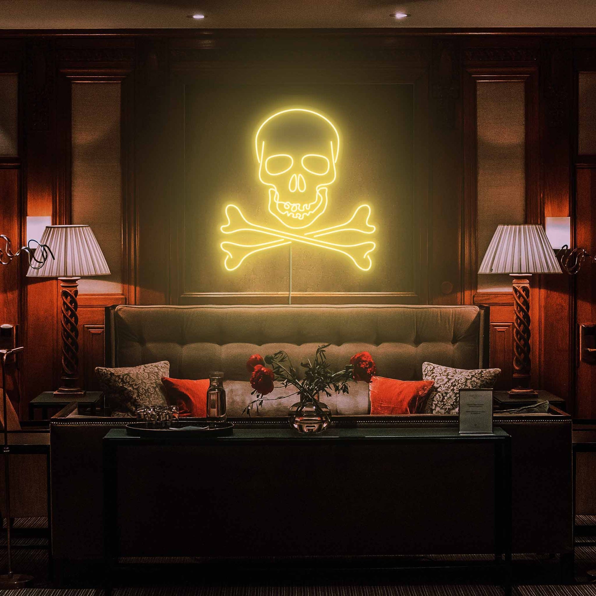 Skull Bones Neon Sign