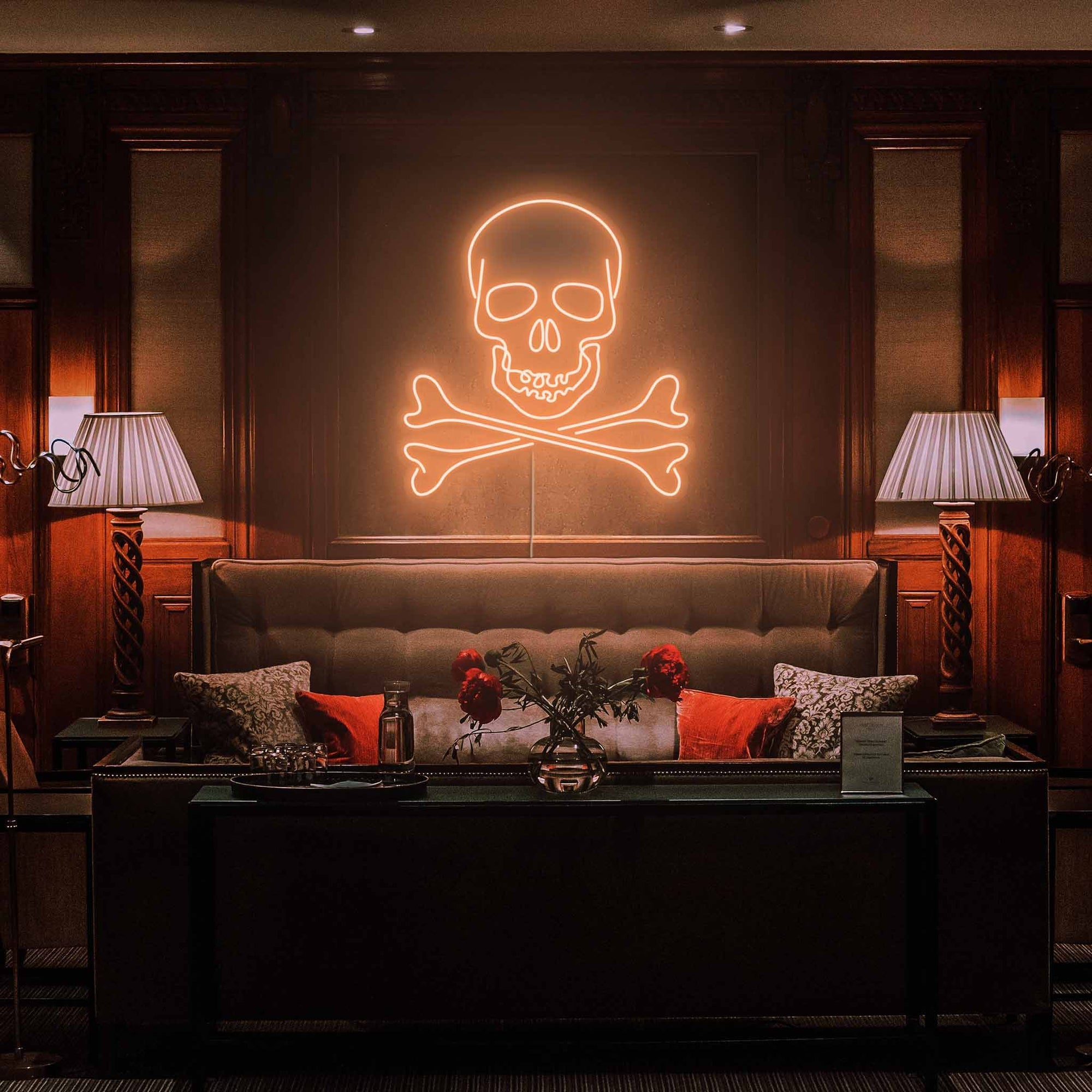 Skull Bones Neon Sign