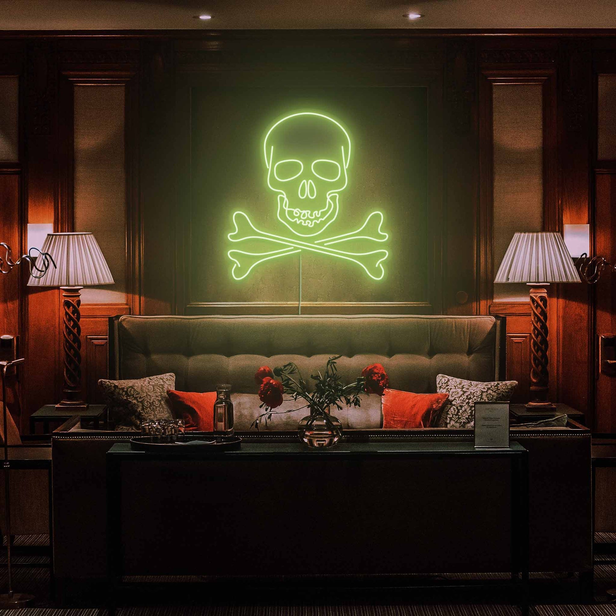 Skull Bones Neon Sign