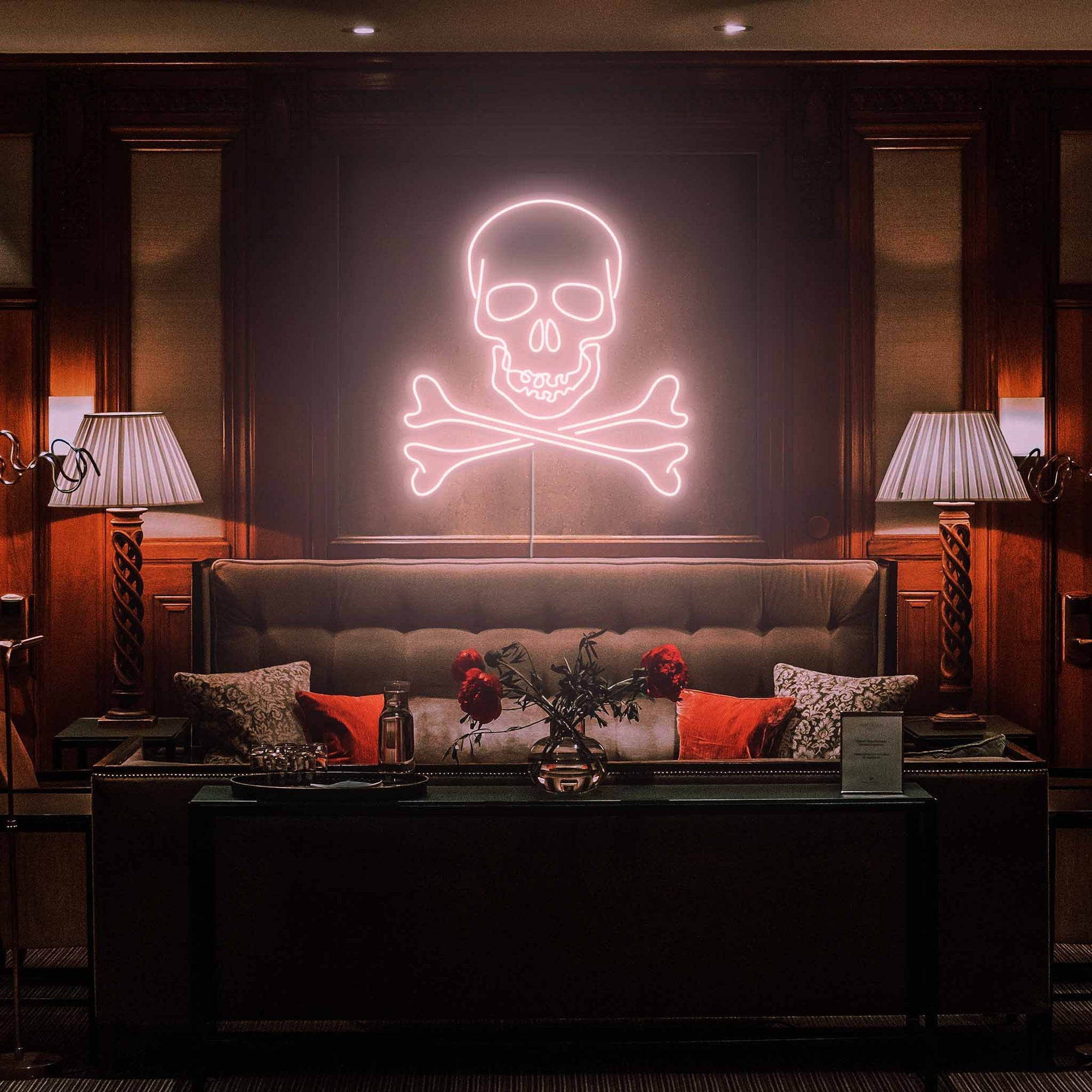 Skull Bones Neon Sign