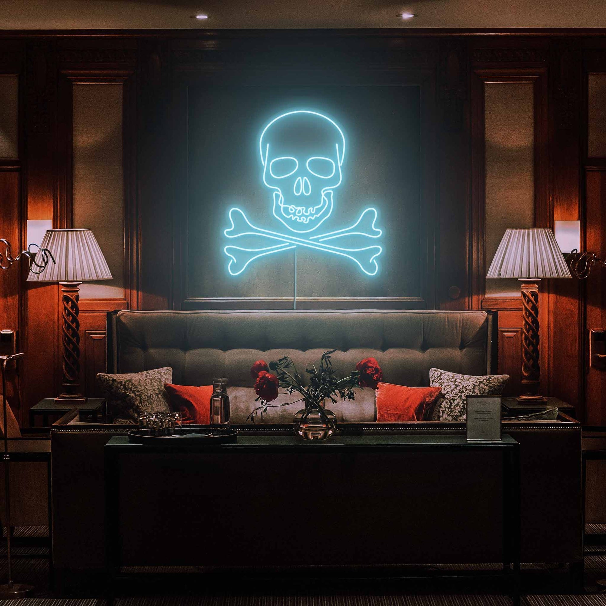 Skull Bones Neon Sign