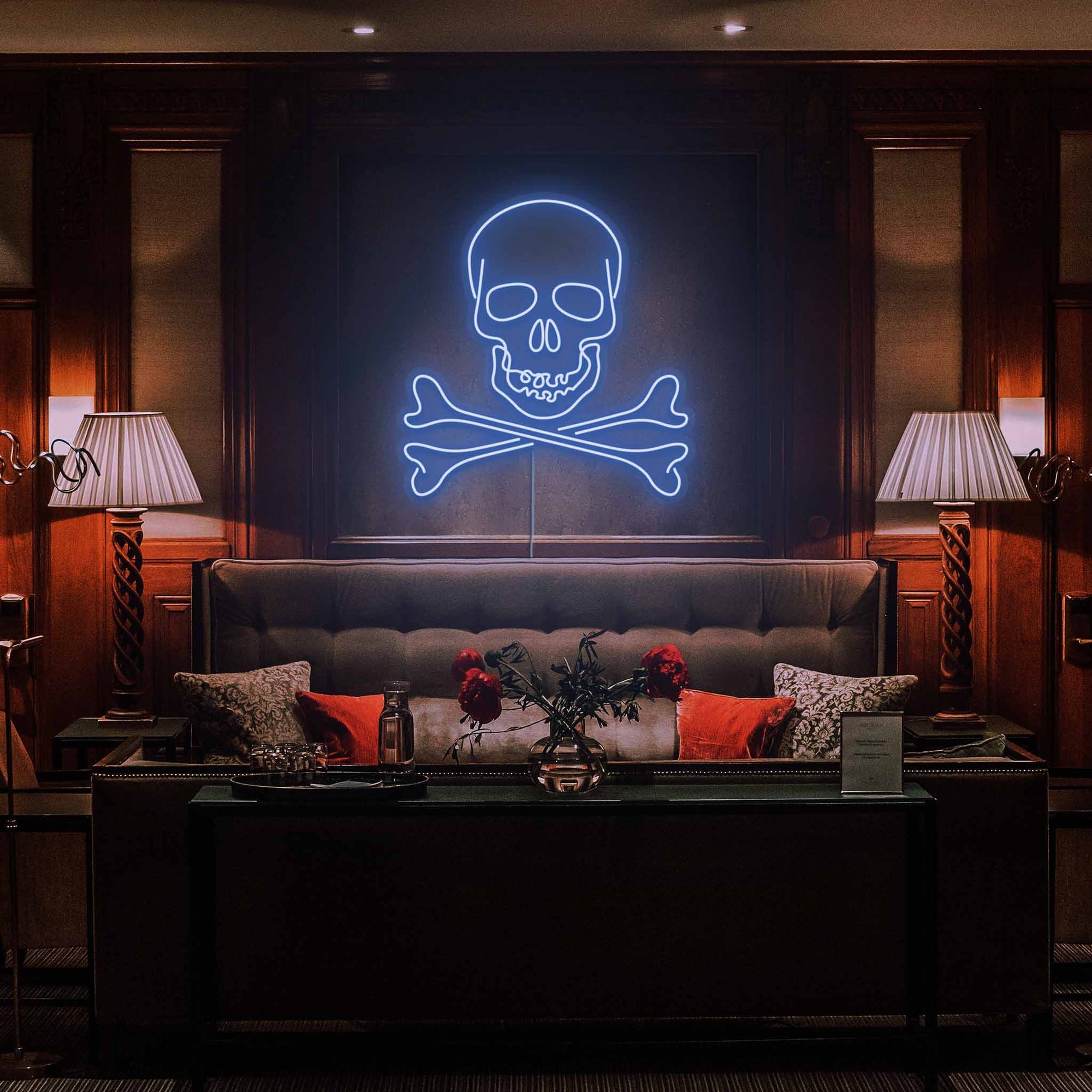 Skull Bones Neon Sign