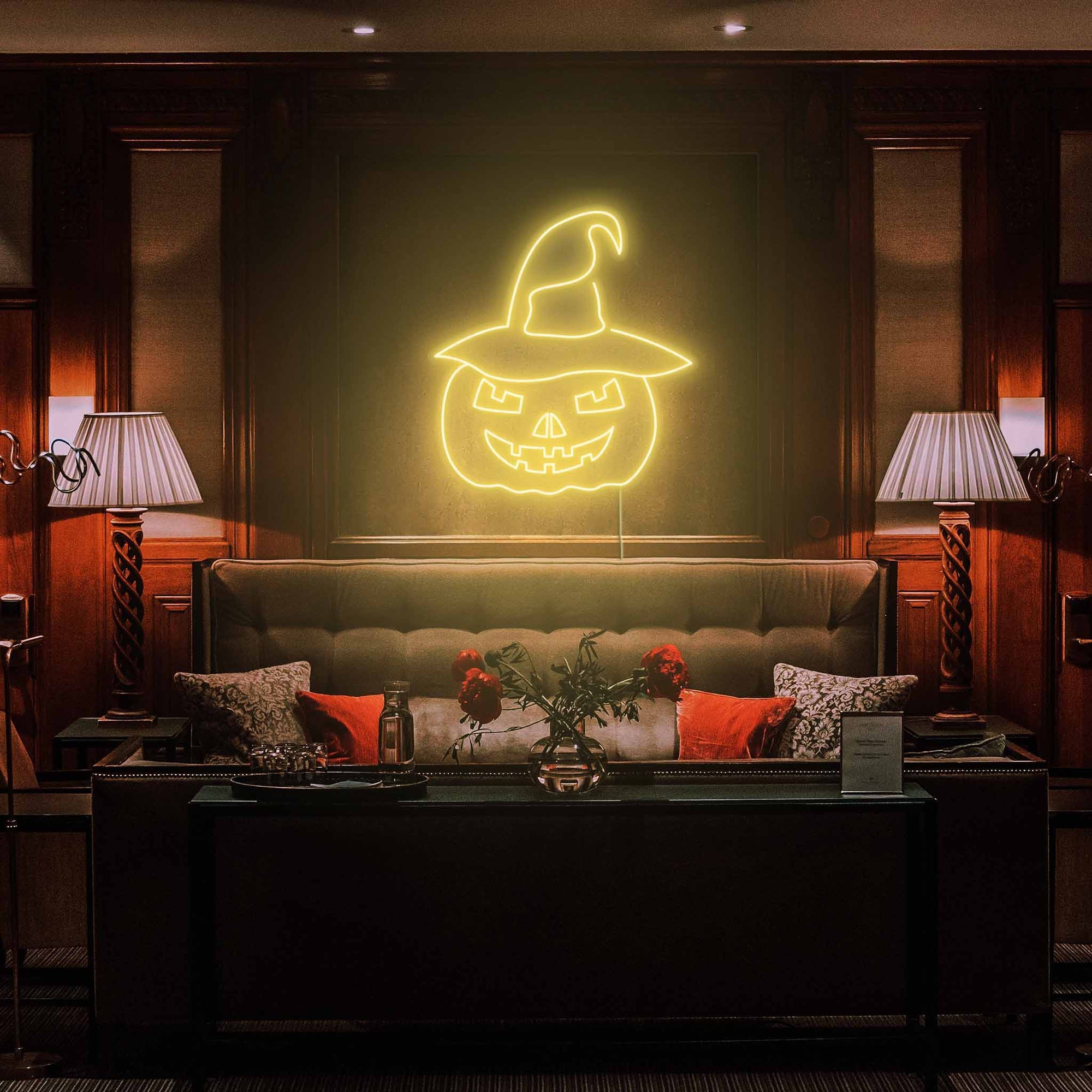 Angry Pumpkin Neon Sign