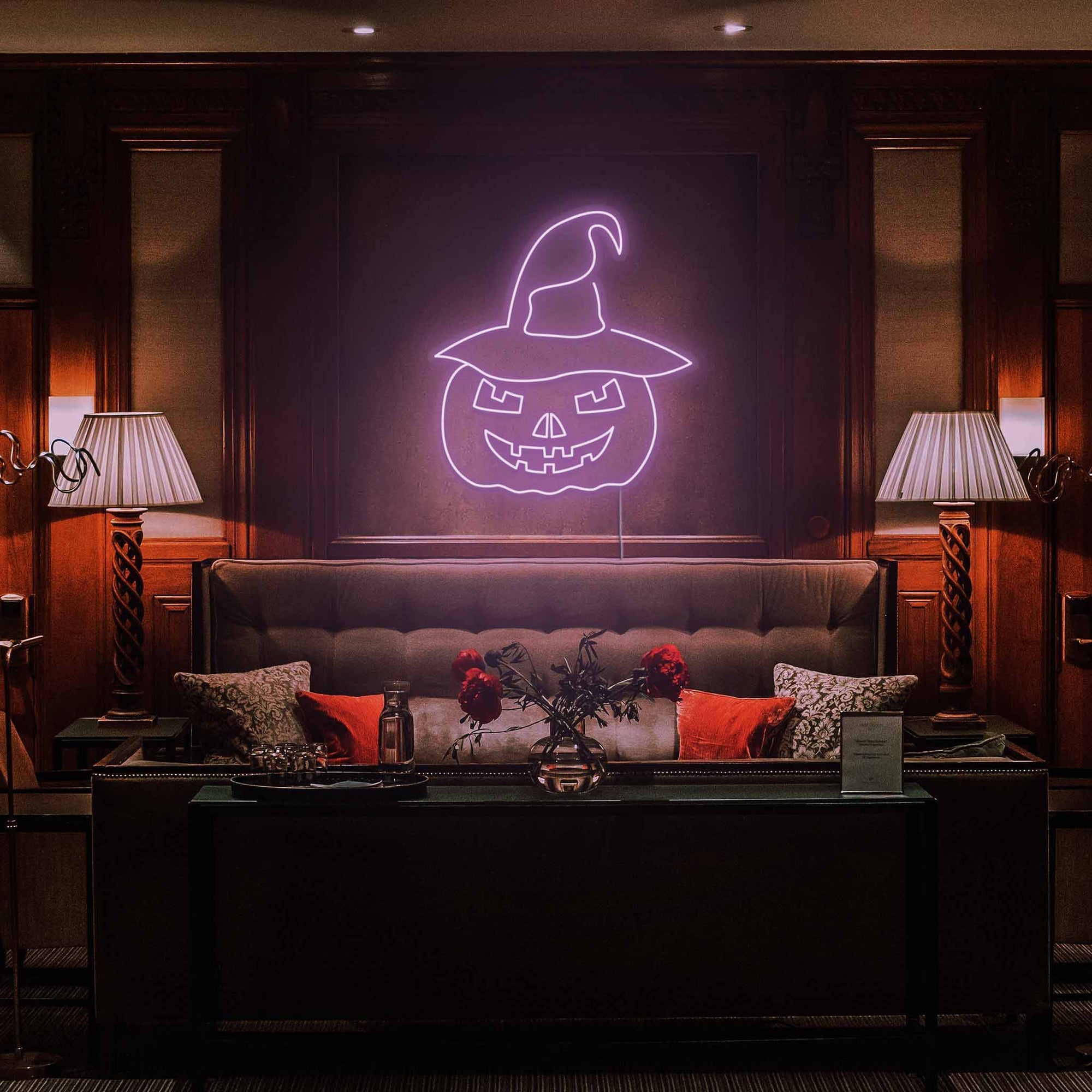 Angry Pumpkin Neon Sign
