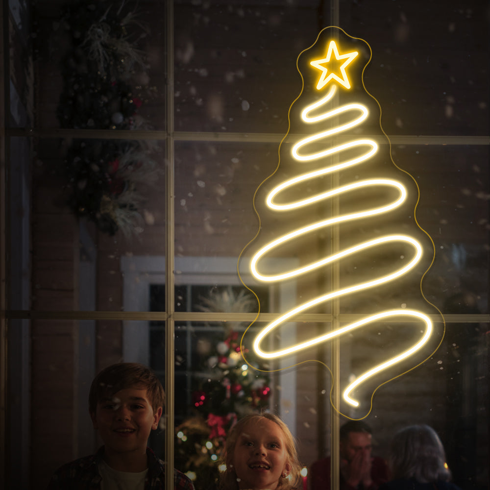 Christmas Tree With Star Neon Sign