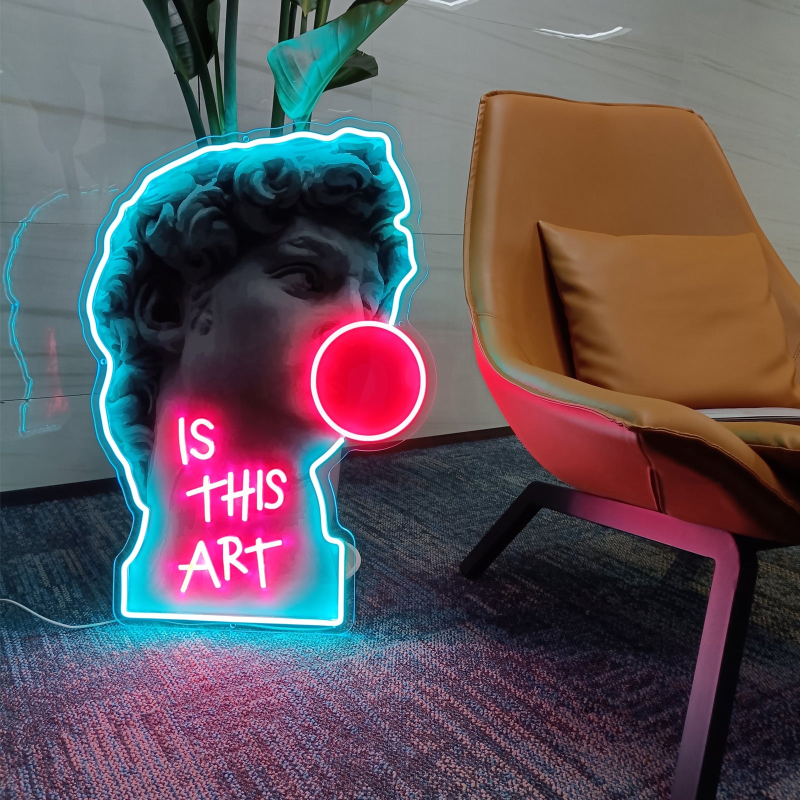 David Statue Neon Acrylic Artwork