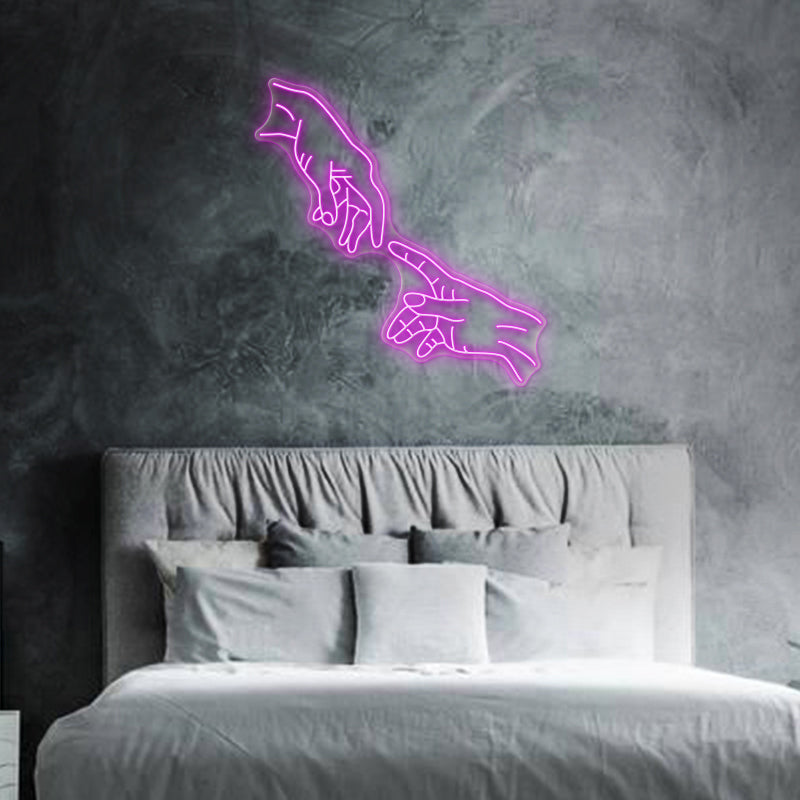 Hands of God Neon Sign