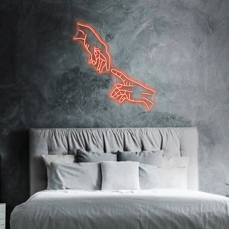 Hands of God Neon Sign