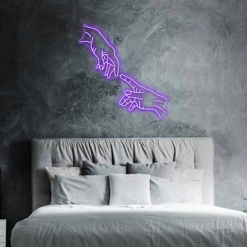 Hands of God Neon Sign