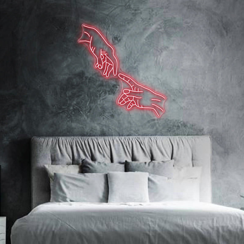 Hands of God Neon Sign