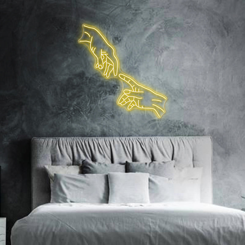 Hands of God Neon Sign