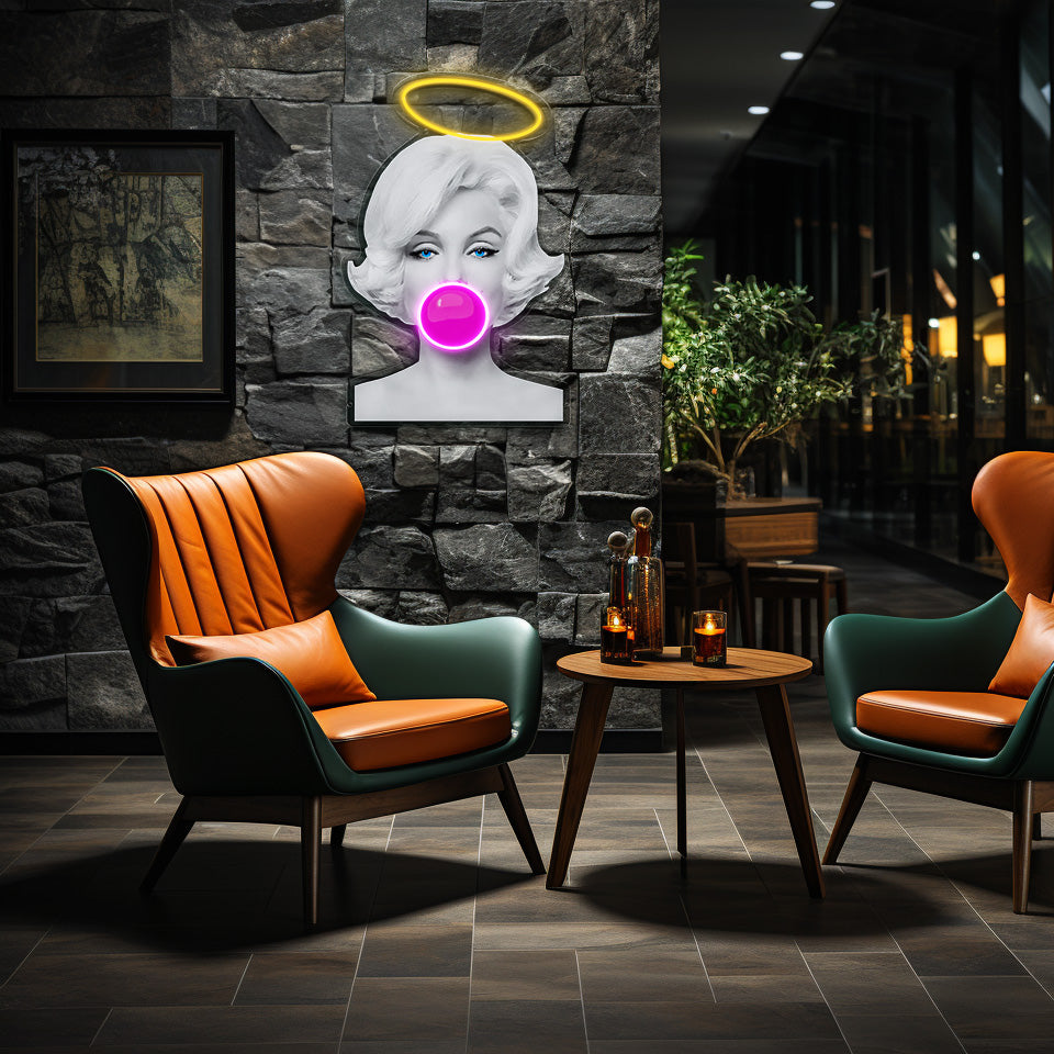 Angel Halo Marilyn Monroe Neon Acrylic Artwork