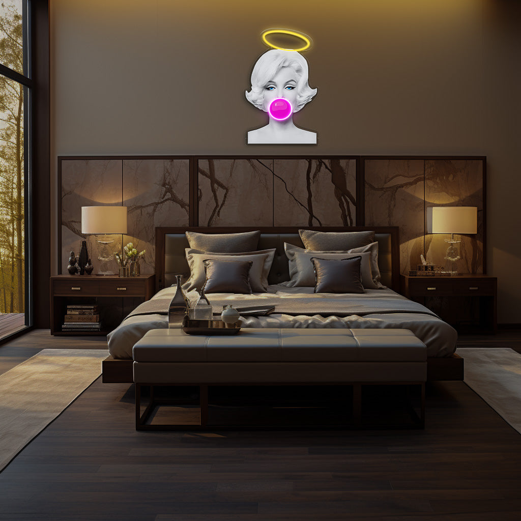 Angel Halo Marilyn Monroe Neon Acrylic Artwork