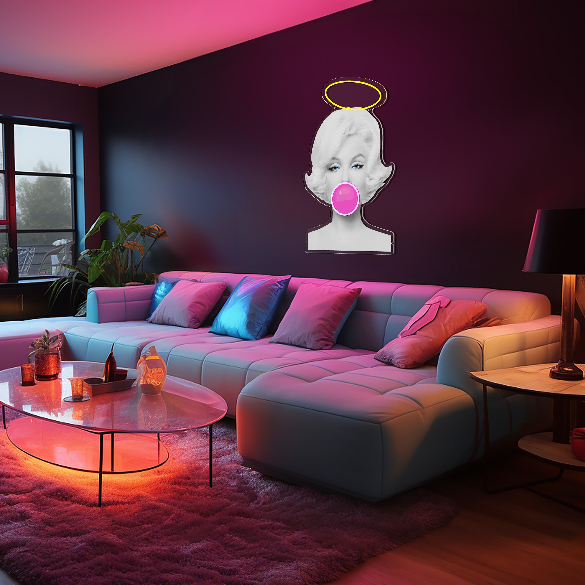 Angel Halo Marilyn Monroe Neon Acrylic Artwork