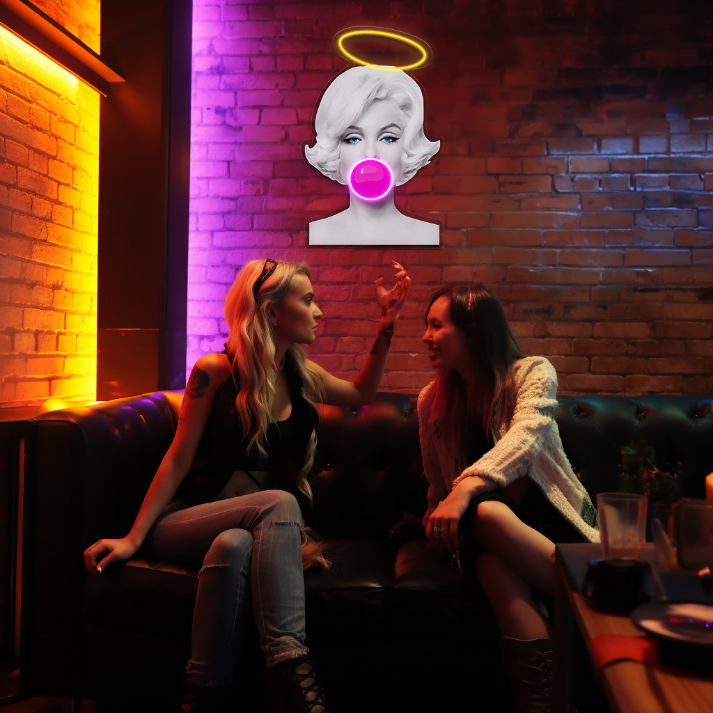 Angel Halo Marilyn Monroe Neon Acrylic Artwork