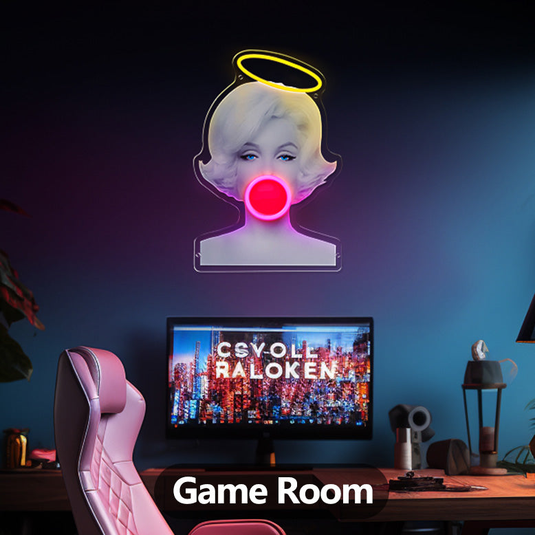 Angel Halo Marilyn Monroe Neon Acrylic Artwork