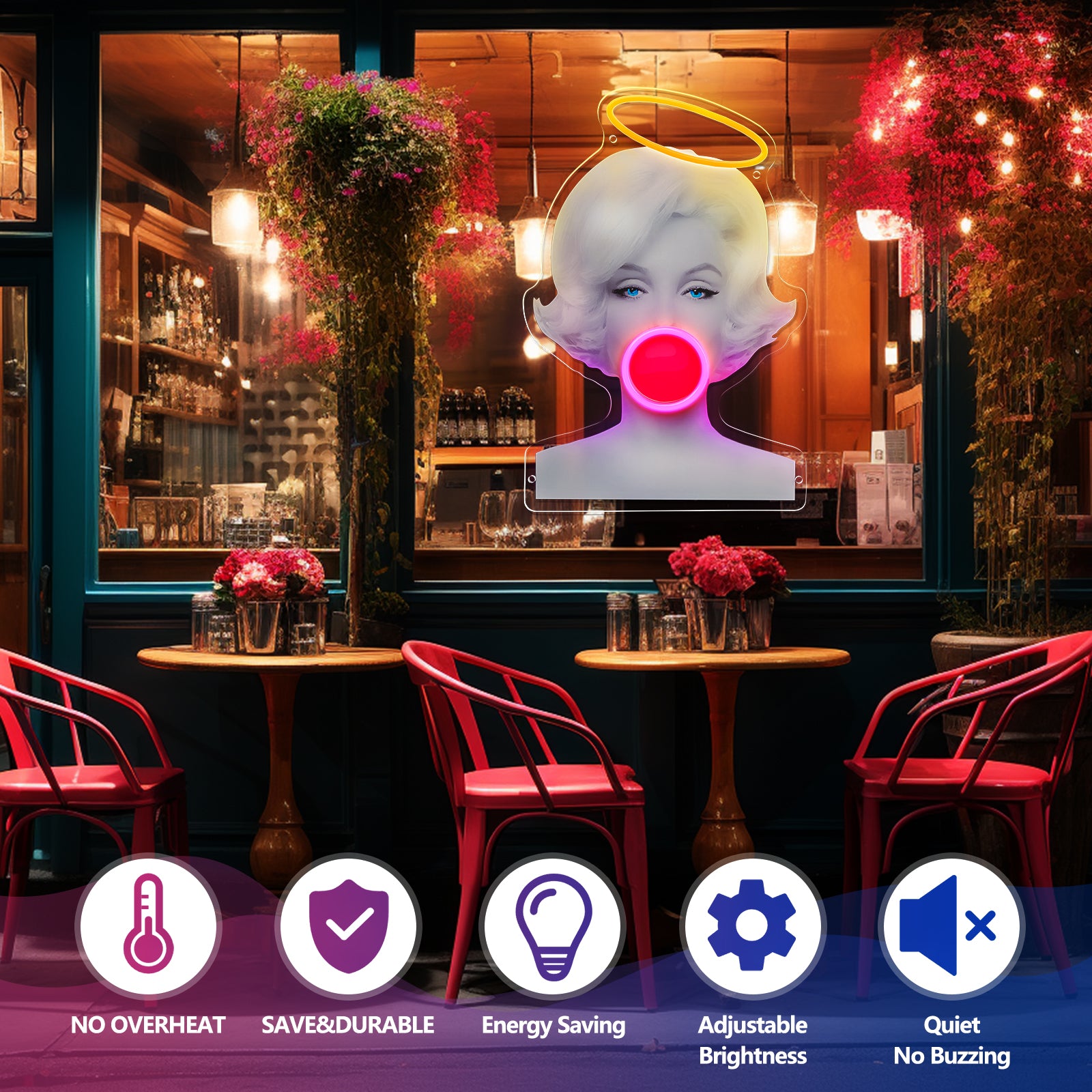 Angel Halo Marilyn Monroe Neon Acrylic Artwork