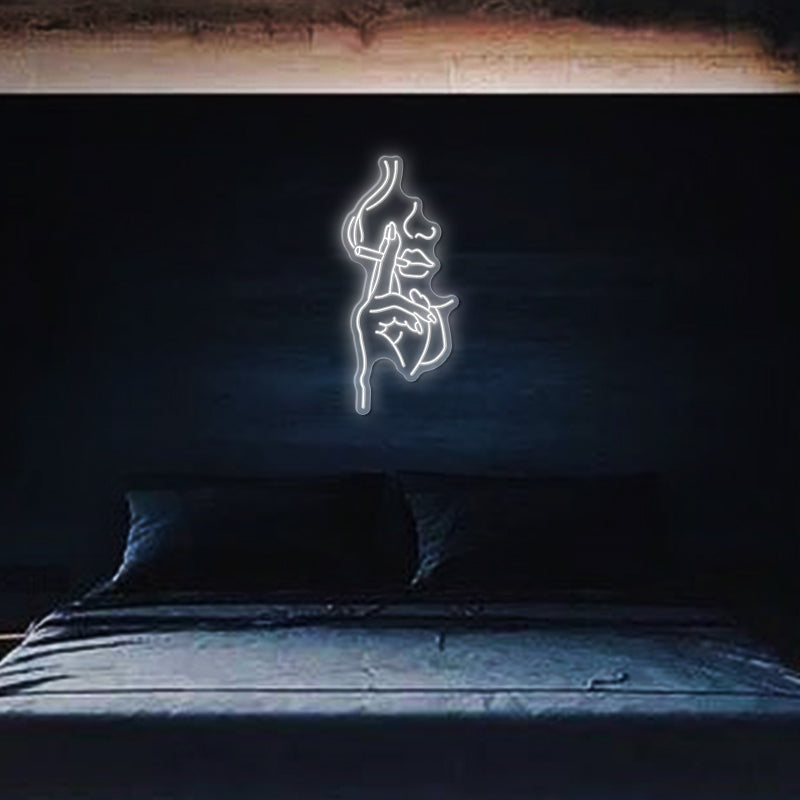Smoking Half Face Neon Sign