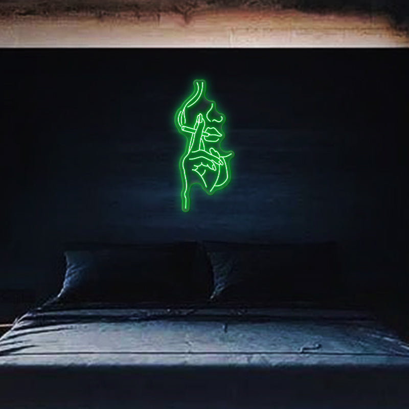 Smoking Half Face Neon Sign
