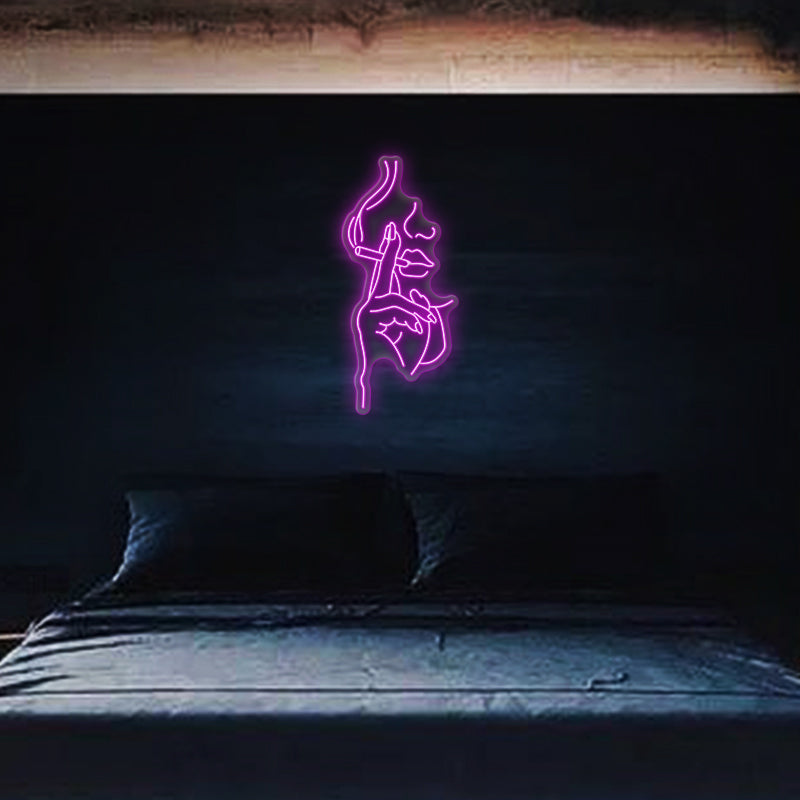 Smoking Half Face Neon Sign