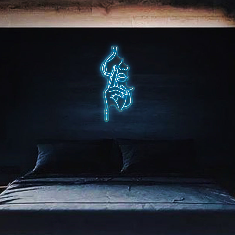 Smoking Half Face Neon Sign