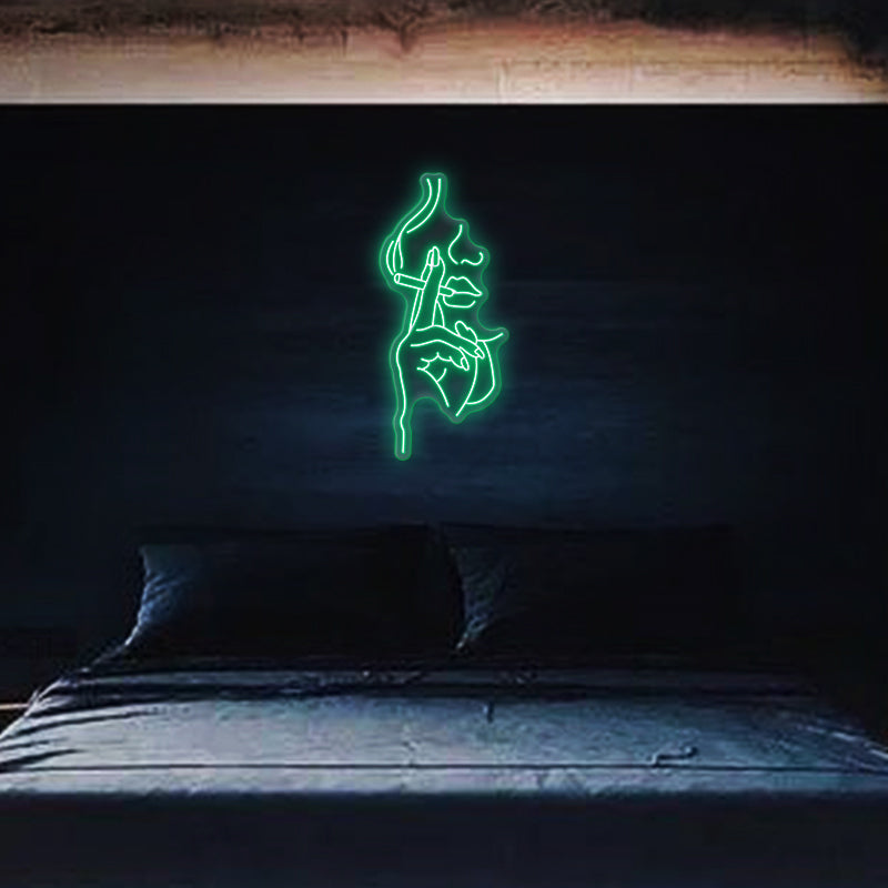 Smoking Half Face Neon Sign