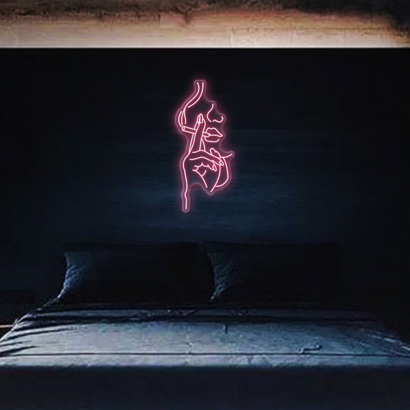 Smoking Half Face Neon Sign