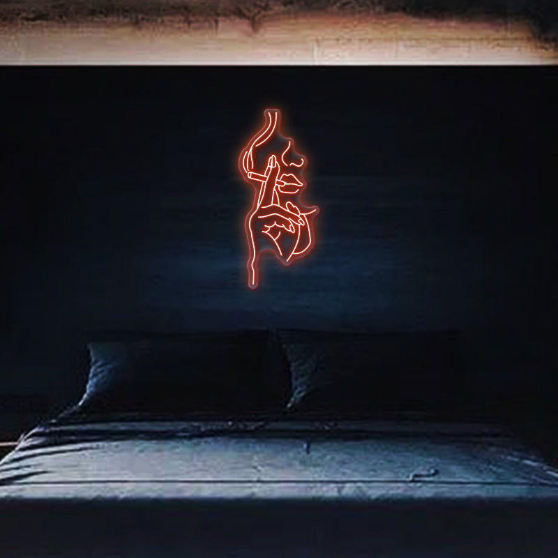 Smoking Half Face Neon Sign