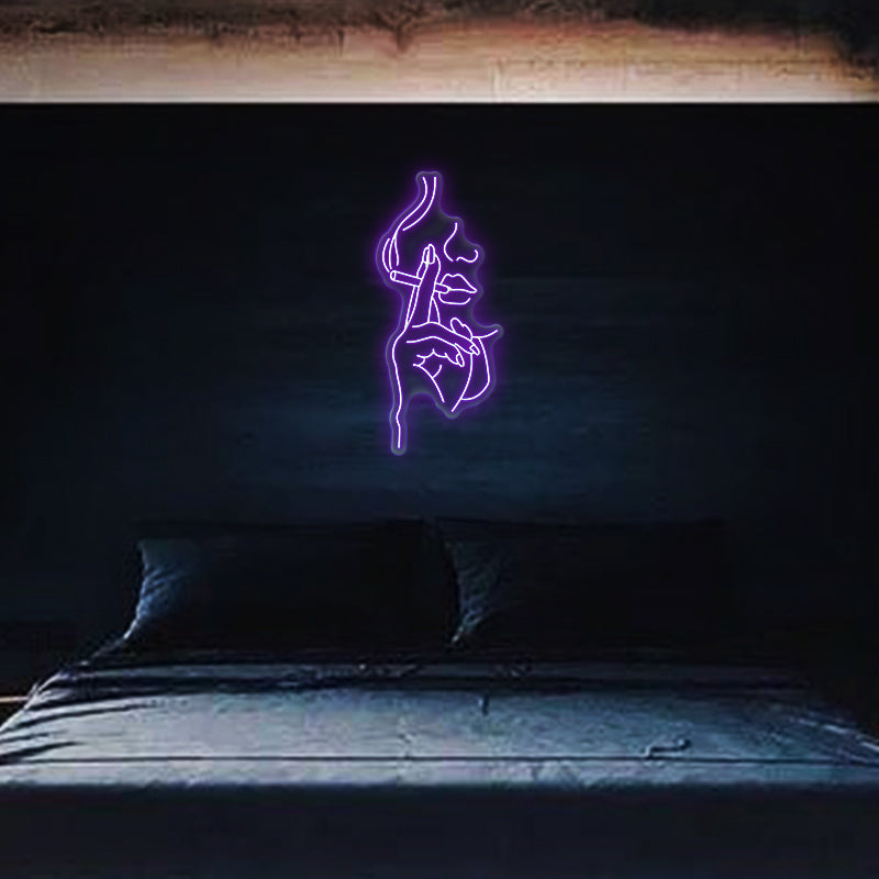 Smoking Half Face Neon Sign
