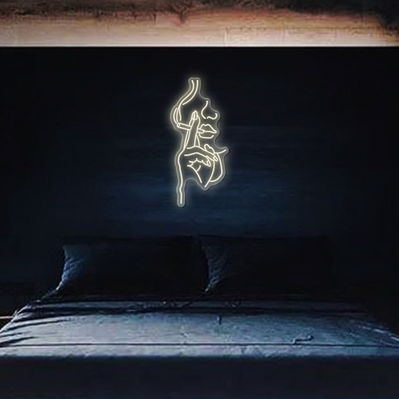 Smoking Half Face Neon Sign
