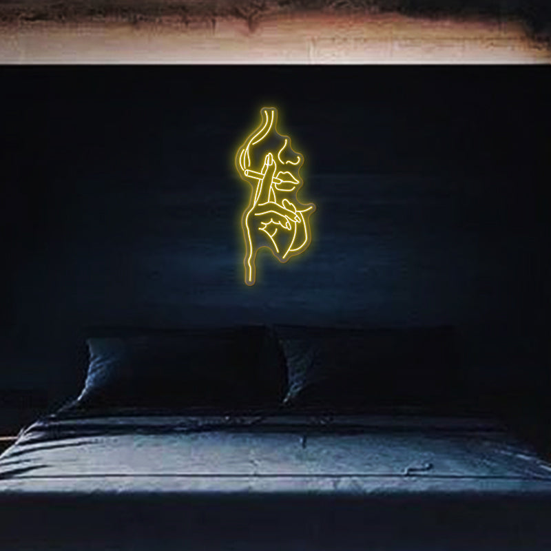 Smoking Half Face Neon Sign