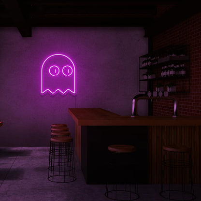 PAC Man Signo de neón fantasma