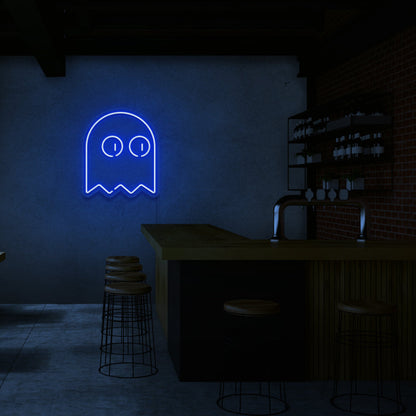 PAC Man Signo de neón fantasma