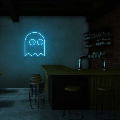 PAC Man Signo de neón fantasma