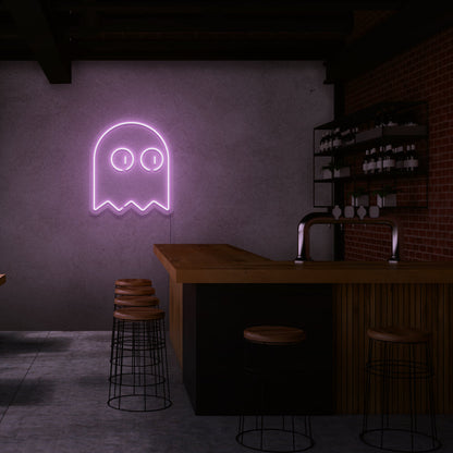 PAC Man Signo de neón fantasma