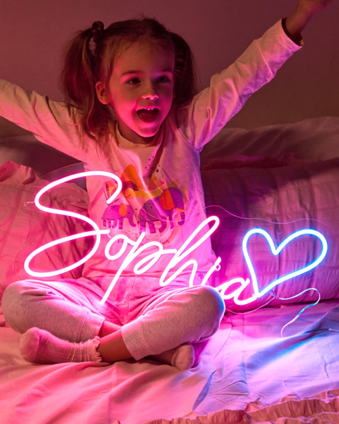 Custom LED Neon Signs – Light Up Last Name with Neon Lights
