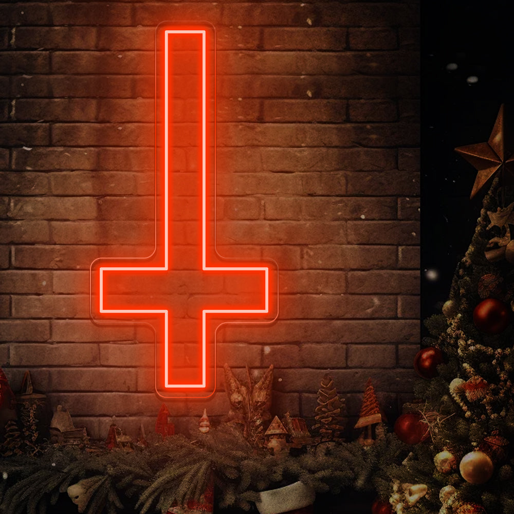 Inverted Cross Neon Sign – Neon Sister