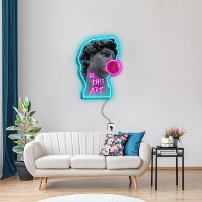 David standbeeld neon acryl kunstwerk