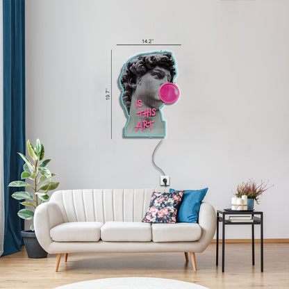 David standbeeld neon acryl kunstwerk