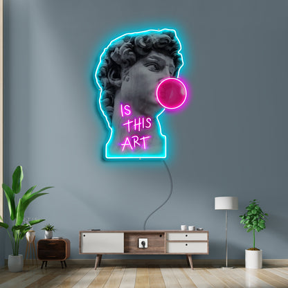 David standbeeld neon acryl kunstwerk