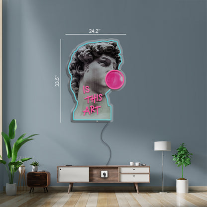 David standbeeld neon acryl kunstwerk