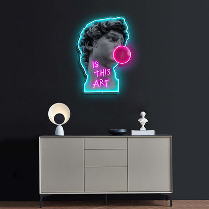 David standbeeld neon acryl kunstwerk