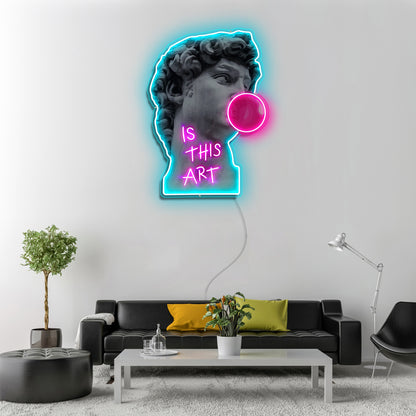 David standbeeld neon acryl kunstwerk