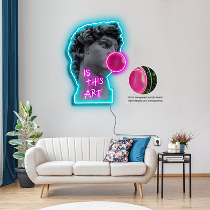 David standbeeld neon acryl kunstwerk