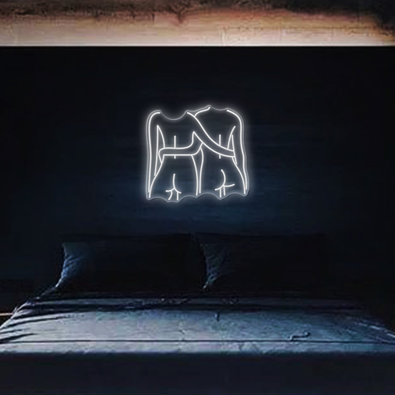 Weibliche Rücken Silhouette Neonzeichen