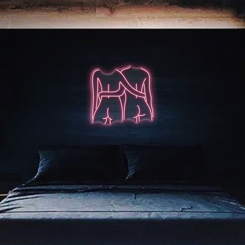 Weibliche Rücken Silhouette Neonzeichen