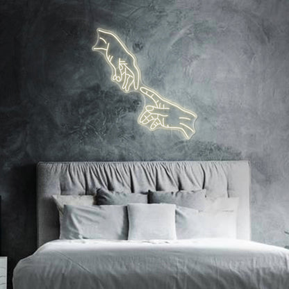 Hands of God Neon Sign