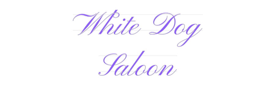 Aangepast neon: witte hond 
Sa ...
